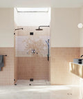 Frameless Shower Door Hinge With Enduroshield Glass Coating, 78 By 47.75 Inches, Polished Brass Finish, Heavy Duty Mount, Smooth Swing, No Fuss Install, Water Resistant Seal, Ideal Upgrade For Modern Glass Enclosures in modern bathroom