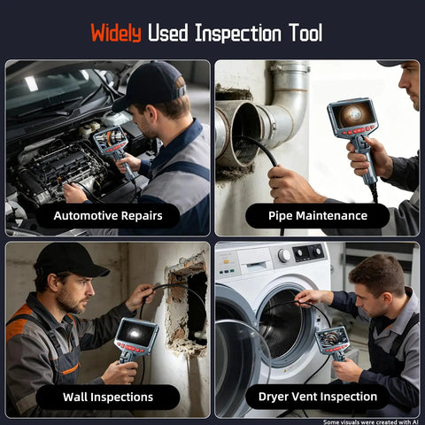 Two Way Articulating Borescope With 1080P HD Endoscope Camera used for automotive pipe wall dryer inspections