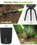 Versatile Telescoping Dual Head Garden Weeder And Cultivator with adjustable handle loosening soil and digging weeds in garden.