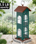 Durable Metal Wild Bird Feeder For Outdoors Hangin, Waterproof And Rustproof, Easy To Clean With Disassemble And Reassemble Design, Stable Metal Hook Reducing Swing, Weatherproof Garden Bird Feeder