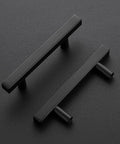 50 Pack Matte Black 3 Inch Square Cabinet Pulls, Super Solid Stainless Steel Kitchen Hardware, Easy Install, 5 Inch Overall Length