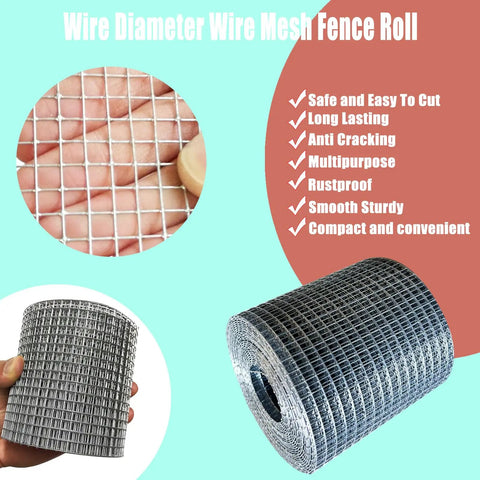 Hot Dip Galvanized Hardware Cloth 1/4 Inch Mesh 4 Inches By 20 Feet 23 Gauge Welded Wire Mesh Roll shown in hand for easy handling.