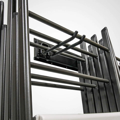 Chair Storage Rack Wall Mounted Organizer And Hanger System for Home And Garage Heavy Duty Steel in basement utility room