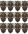 Retro Antique Duck Bill Toggle Latch 12 Pack With Hasp Catch For Jewelry Boxes And Suitcases, vintage bronze finish latches for wood box security.