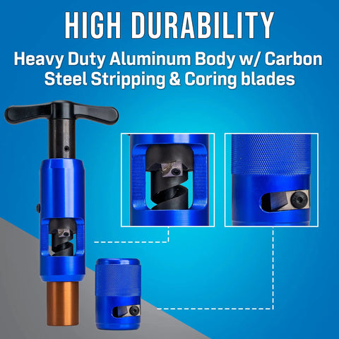 Hardline Coring And Stripping Tool Kit For 860QR Cable With 21.84 Mm Core Diameter Pro Grade Heavy Duty Aluminum Body