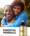 Liquid Trace Minerals With Magnesium Chloride Sodium And Potassium For Everyday Wellness 16 Fl Oz bottle with couple smiling.