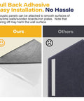 12 Pack Self Adhesive Sound Absorbing Felt Wall Panels Easy Peel And Stick Acoustic Tiles showing full back adhesive for easy installation.