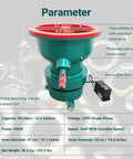 40L Vibratory Finishing Machine With Variable Frequency Drive And 550W Copper Motor Pro Grade Polyurethane Lined Tumbler