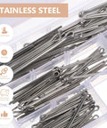 Beefy 160 Piece Stainless Steel Cotter Pin Kit with Multiple Sizes and Spring Clip Set for Auto Machinery and Trucks
