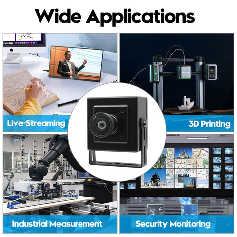 Global Shutter USB Camera for Computer and Laptop, 2MP 1920x1200, 90fps High Speed Machine Vision Camera applications shown
