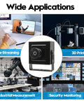 Lightning Fast USB Cam For PC With 1080p 60fps, showcasing compatibility for live streaming, 3D printing, industrial measurement, and security