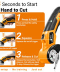 Heavy Duty Cordless Electric Scissors With Led Work Light And Safety Lock, Rechargeable 4V Box Cutter instructions on usage.