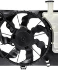 Direct Fit Engine Cooling Fan Assembly With Motor Complete Radiator Fan Kit, black plastic fan with shroud and electric motor.