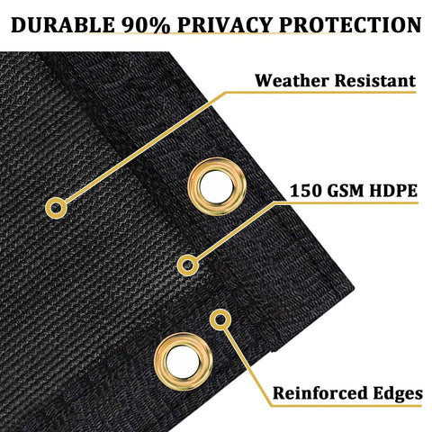 Close-up of 4 Foot By 25 Foot Fence Privacy Screen Heavy Duty 170 GSM HDPE Mesh UV Protected Weatherproof with brass grommets