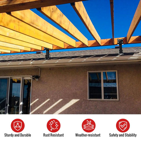 Beefy Heavy Duty Roof Riser Brackets Kit 3 Pack For Pergola And Patio Cover Gazebo Elevates Roof Beams Improves Airflow Adds Modern Look And Easy Installation Built To Last In Any Weather With Easy Mounting And Long Lasting Performance