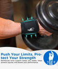 Arm lifting a dumbbell wearing Dual Pack Wrist Compression Straps For Pain Relief And Support, Adjustable Wrist Wraps.