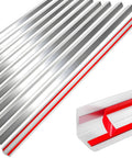 Heavy Duty T304 Stainless Steel Wall Corner Guards, 2 X 2 Inch 48 Inch Long, 10 Pack displayed with red accents.