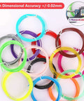 22 Color PLA 1.75mm 3D Pen Filament Refills Pack, 10 Feet Per Color, 220 Feet Total, High Dimensional Accuracy Display