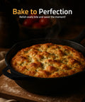 12 Inch Cast Iron Skillet Preseasoned PFAS Free Chef Pan For Stovetop Oven Campfire And Grill Even Heat Distribution Large Frying Pan For Searing Frying And Baking Black with fresh bread