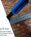 Cutting Self Adhesive Aluminum Mosaic Backsplash Tiles Five Sheet Set for Kitchen Walls and More with a utility knife.