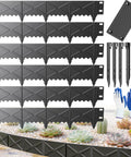 Six Pack Heavy Duty Metal Landscape Edging Kit With Hammer In Stakes For No Dig Garden Borders, displayed with accessories.
