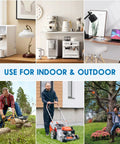 Various applications of Beefy One And A Half Foot Extension Cord With Switch For Indoor Outdoor Use 14 Gauge Three Conductor Cable 1875 Watt 15 Amp Grounded Outlets With Safety Covers Heavy Duty On Off Waterproof Switch ETL Listed.