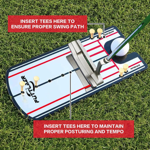 Golf Putting Mirror With Six Tees Training Aid For Practice And Perfection, Quick Feedback For Eye Line, Head And Putter Face