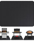 Heavy Duty 48x30 Inch Under Grill Mat For Deck And Patio, Double Sided Grill Protector with three grills and fire pit