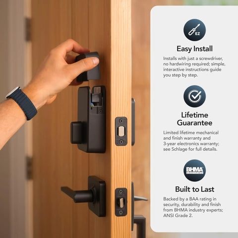 Lockdown Ready Uwb Smart Deadbolt Provides Zero Stress Hands Free Unlock And Smooth Touchscreen Keypad For Crib Safe Security Alongside Sleek Matte Black Hardware