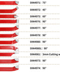 11 Piece Carbide Tip Cutter Bit Set For Metal Lathe Tooling And CNC Lathe Projects, Blade Angles Shown, DIN4971 To DIN4981