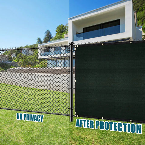 Dark Green Privacy Fence Screen 4x50 Feet For Chain Link Fences With 90 Percent Blockage, Heavy Duty 170GSM HDPE