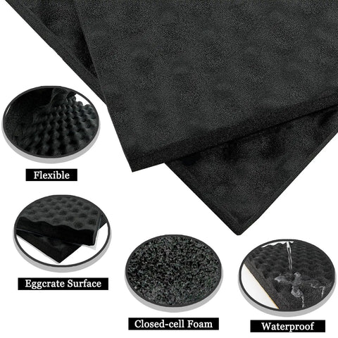 Hella Thick One Point Eight Inch Closed Cell Soundproofing Foam Egg Crate Acoustic Panels Peel And Stick for Walls close-up details