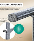 Rock Solid Two Step Handrails For Outdoor Stairs material upgrade showcasing galvanized steel texture and anti-scratch feature.