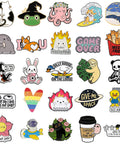 Dope And Super Cute Enamel Backpack Pins Bulk Set Loaded With Funny Anime Series Designs For Slaying Your Daily Outfit Premium Zinc Alloy Clasp For Backpacks Jackets And Helmets with colorful designs.