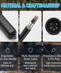 Premium 5 Pin Winch Remote Control Switch Cable for Badland Electric Winches showing ergonomic handle and multi-resistant cable.
