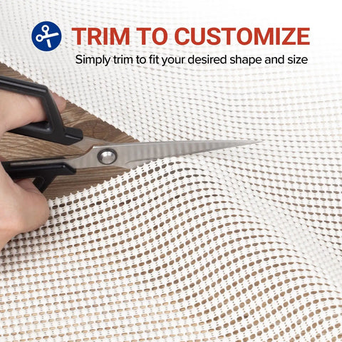 Trim-to-size heavy duty non slip rug pad gripper 2x3 feet for area rugs with scissors cutting mesh material