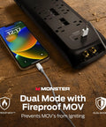 Power Surge Protector With 4050 Joules Rating 8 Outlets USB A And USB C 2 Coax Ports 5 Ethernet Ports Fireproof MOV