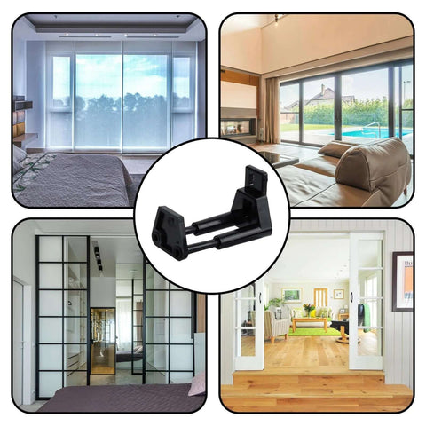 Two Pack Sliding Barn Door Floor Guides for Bottom Track Adjustable Roller in home interiors with durable ABS construction