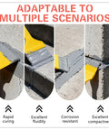 Tough As Nails Concrete Crack Sealant And Fast Cure Waterproof Patch Filler for Driveways and Garages with All Season Grey Caulk shown being applied to cracks.