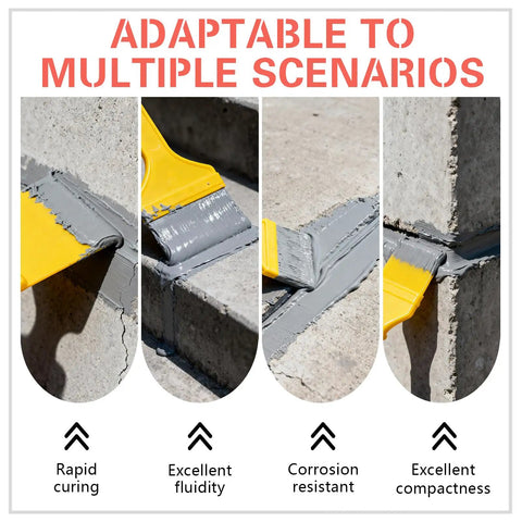 Tough As Nails Concrete Crack Sealant And Fast Cure Waterproof Patch Filler for Driveways and Garages with All Season Grey Caulk shown being applied to cracks.