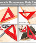Beefy 7 Inch Carpenter Square With One Sixteenth Inch Precision Hole Scribing, 0 To 90 Degree Aluminum Alloy Rafter Square in use