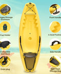 Compact 6.5 Ft Sit In Recreational Kayak With Paddle For One Person Easy Load Hard Shell Ocean Boat for kids and storage details