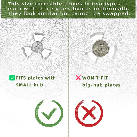 Comparison of 12 And A Half Inch Microwave Turntable Replacement Glass Plate For Frigidaire 5304509437 5304525313 hubs.