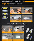Installation guide for Loaded 48 Piece LED Interior Car Lights Kit With Premium Bright White Bulbs in dome, map, and door areas.