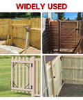 Built Tough Heavy Duty Gate Kit For Wood Fences With Self Locking Latch Fits 26 To 60 Inch Wide Gates And 72 Inch High Includes Steel Brackets For 3.6 Inch Wide Lumber Or Less Black Finish installed on wood fence gates