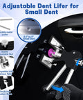 All In One 140 Piece Car Dent Removal Kit With T Bar Slide Hammer Bridge Puller Dent Lifter Suction Cups Glue Gun Tap Down Pen 100 Plus Puller Tabs For Easy DIY Dent Repair Of Dents Hail Damage And Door Dings adjustable dent lifter for small dents