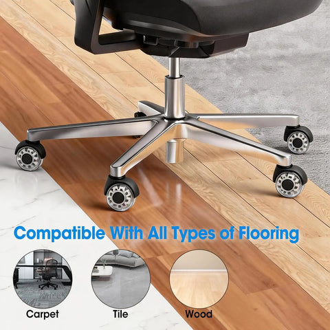 Heavy Duty Roller Blade Office Chair Wheels Set Of Ten Premium Caster Replacement For Hardwood And Carpet 7 16 By 7 8 Inch Stem on mixed flooring