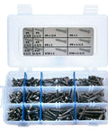 260 Piece Stainless Steel Phillips Oval Head Sheet Metal Screw Set With Size 6, 8, 10 In 18-8 Grade, assorted screws in box