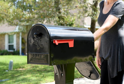 Outback Double Door Mailbox With Large Capacity For Mail And Packages Weather Tough Galvanized Steel Construction In Black curbside