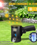 Beast 1 Million Lumens Spotlight With Solar Charging, showing solar panels and power indicator, outdoor setting